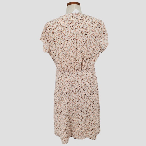 OUTERKNOWN Floral Print V Neck Short Sleeve Mini Dress Lightweight Womens Large - Picture 3 of 11